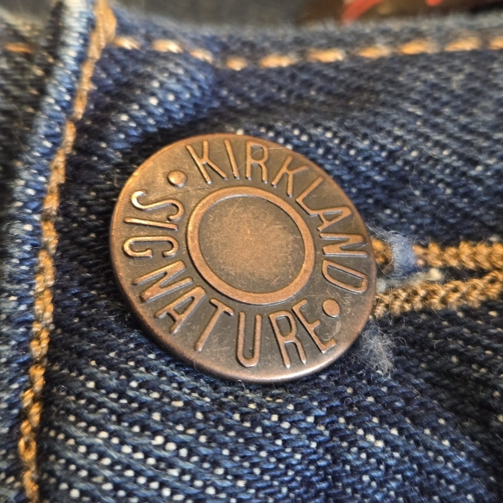 Kirkland Signature Mens 40x32 Heavyweight Denim All Cotton Dark Blue Jeans - Picture 9 of 16